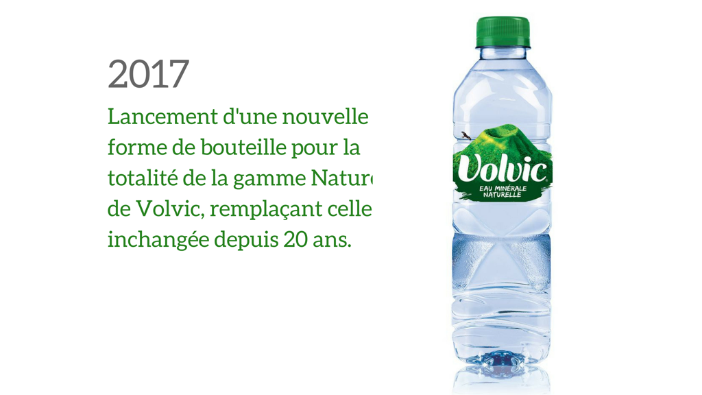 Nouvelle forme de bouteilles pour la gamme Nature de Volvic Nouvelle forme de bouteilles pour la gamme Nature de Volvic